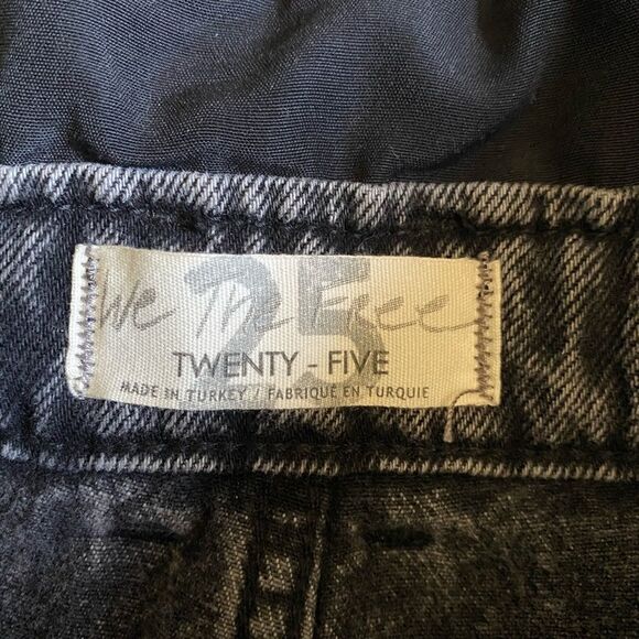 Free People We The Free Black Paper Bag Waist Button Fly Crop Jeans Size 25 - Picture 6 of 7